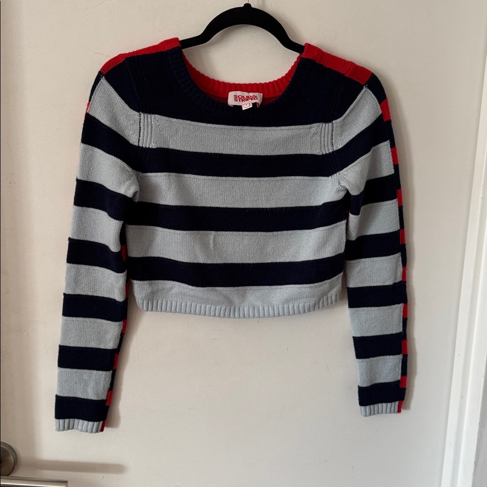 Solid And Striped Wool Cashmere Blend Cropped Jun… - image 5